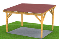 Vizualizace - pergola 3x4 m pultová, zakázková výroba Kasalova pila