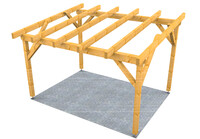 Vizualizace - pergola 3x4 m pultová, zakázková výroba Kasalova pila