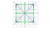Vizualizace pergola jehlan - 4x4 m, zakázková výroba Kasalova pila