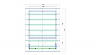 Půdorys - zahradní domek s verandou - 3,8x5,3 m, sedlová střecha