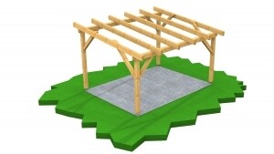 Vizualizace - pergola 3x4 m pultová, zakázková výroba Kasalova pila