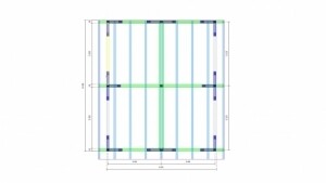 Půdorys - garážové stání 6,6x5,5m s pultovou střechou