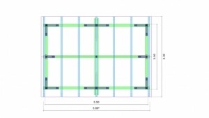 Půdorys - garážové stání se sedlovou střechou