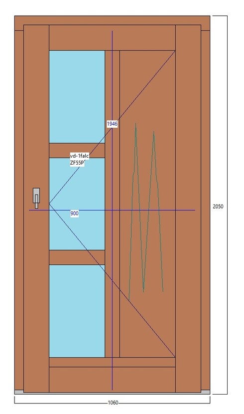 Vzor VD03 (nový) - vchodové dveře, výroba Kasalova pila